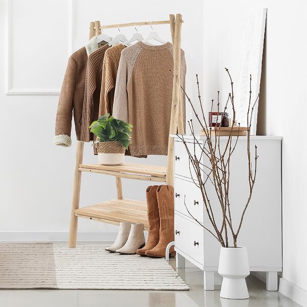 Dřevěný stojan se 2 policemi 71x50x158 cm