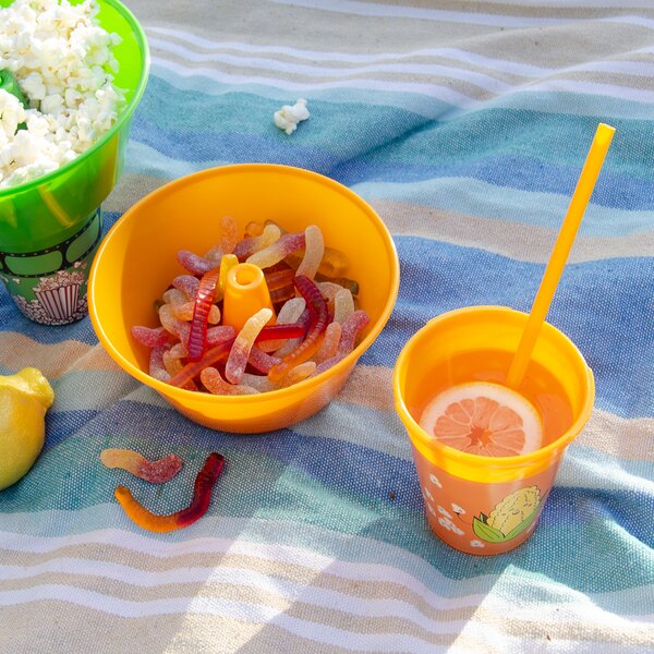 Pohár s miskou kukuřice a brčkem 0,55 l