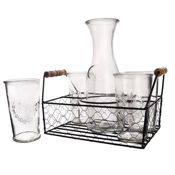 Karafa se 4 sklenicemi se stojanem