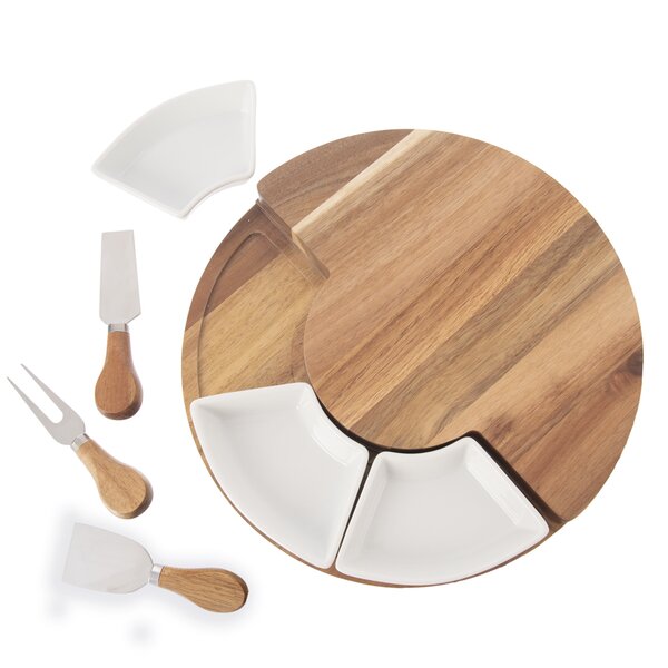 Krájecí prkénko s kráječi na sýr a miskami pr. 28 cm