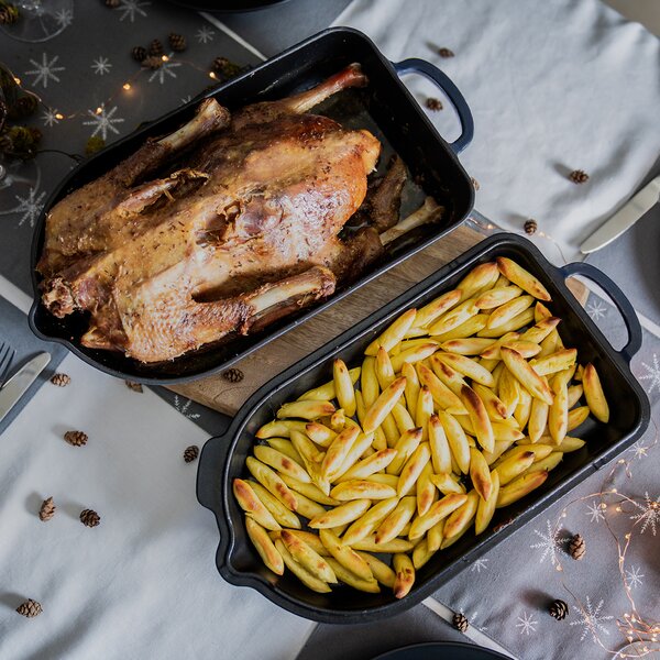 Pekáč LITINA SMALT oboustranný 42,5x22 cm