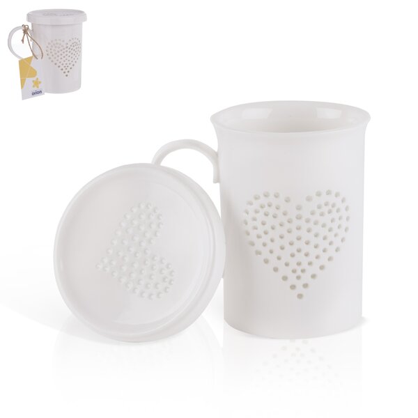 Hrnek s pokličkou Light srdce 0,42 l