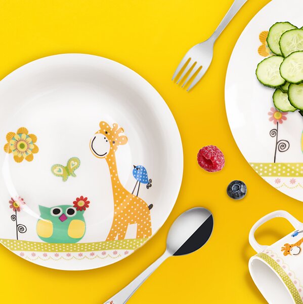 Hluboký dětský talíř ŽIRAFA pr. 19 cm