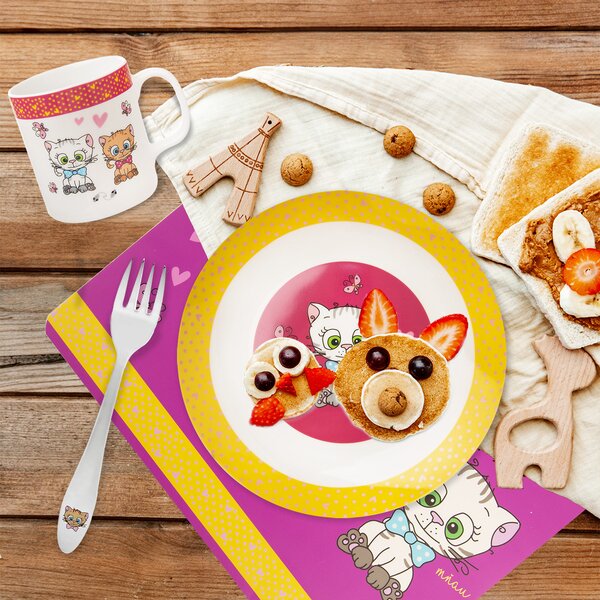 Mělký dětský talíř KOCOUŘI pr. 21 cm