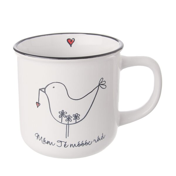 Hrnek ptáček Mám tě rád 0,37 l 