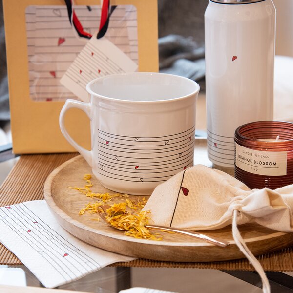 Dárkový hrnek vařák se sáčkem SRDÍČKA 0,5 l