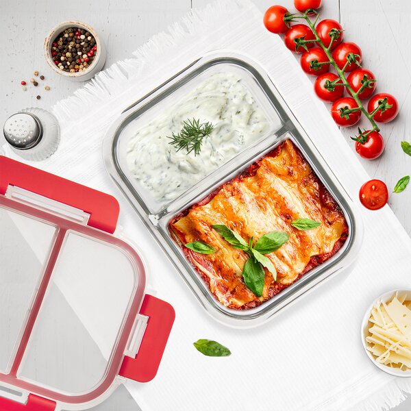 Zapékací miska dělená s víkem 23,5x18x7,5 cm