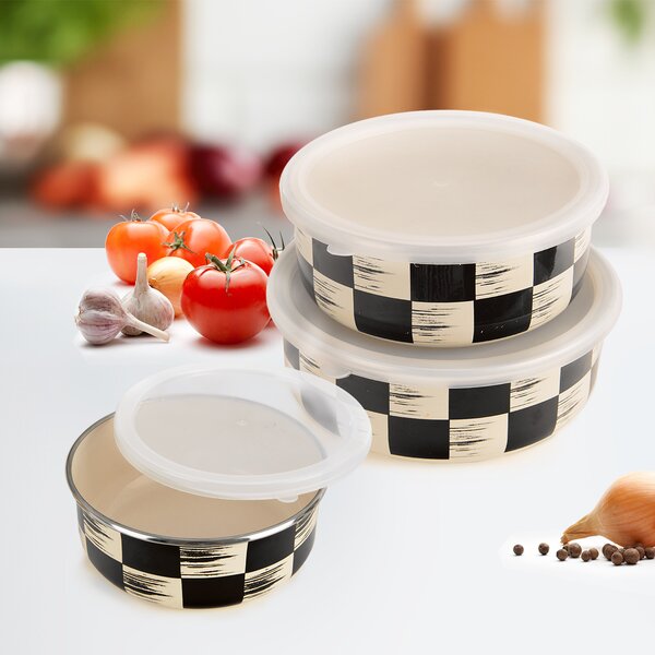 Miska ŠACHOVNICE Lem s víkem pr. 17 cm