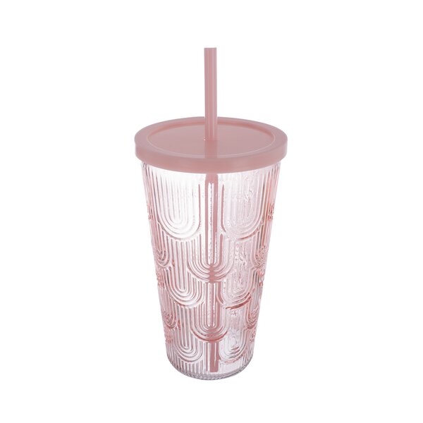 Sklenice s víčkem a brčkem 0,48 l 1 ks