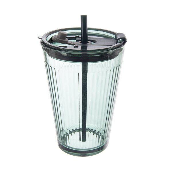 Sklenice s víčkem a brčkem VERDE 0,46 l 1 ks