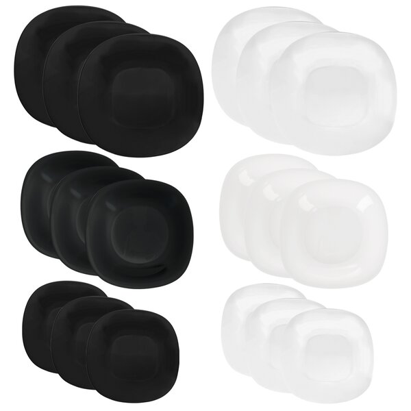 Jídelní sada LUNA black and white 18 dílů