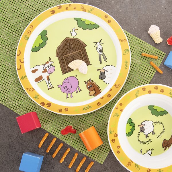 Mělký dětský talíř farma pr. 21,5 cm