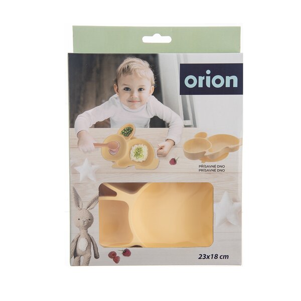 Dělený dětský talíř zajíček 23x18 cm