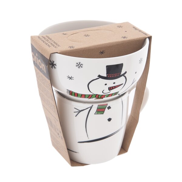 Hrnek s miskou SNĚHULÁK 0,35 l