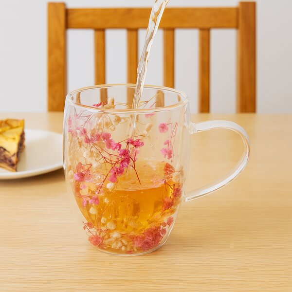 Dvoustěnný hrnek DOUBLE květy 0,36 l