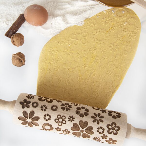 Váleček na těsto KVĚT 20 cm 