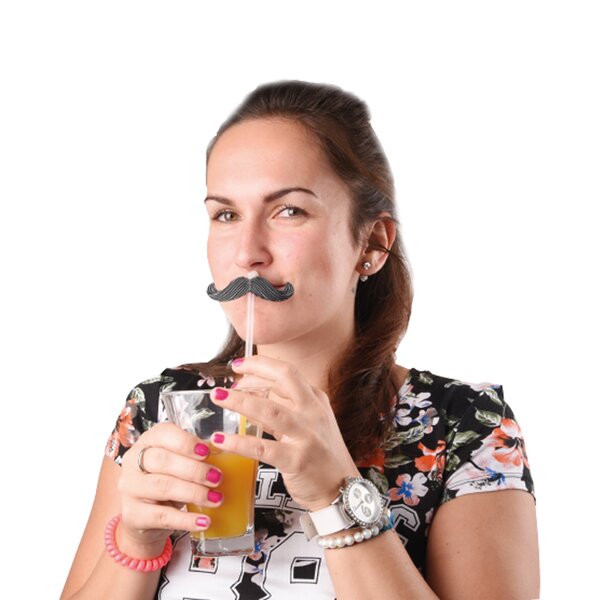 Nápojové brčko s knírem 6 ks