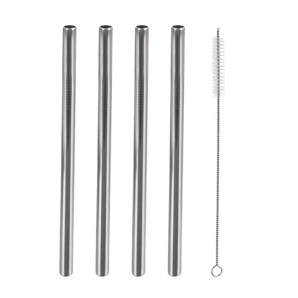 Nápojové brčko na smoothie 4 ks s kartáčkem