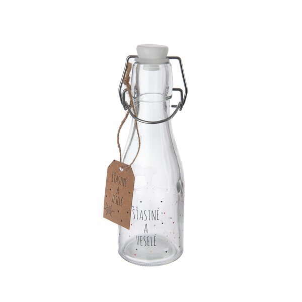 Láhev s klip uzávěrem VLOČKA 0,16 l 