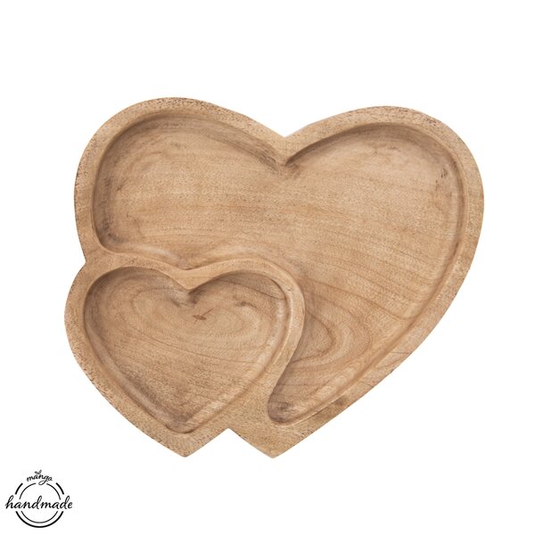 Servírovací tác dělený MANGO srdce 23x20 cm