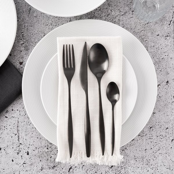 Jídelní příbory Matt black 24 dílů