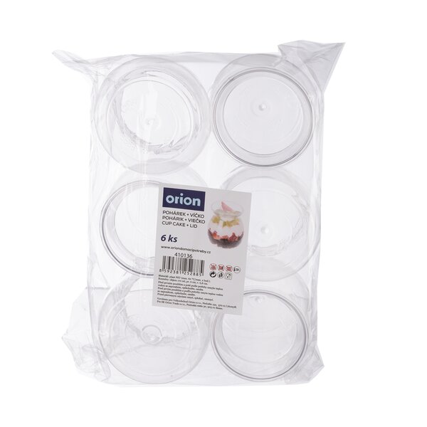 Pohárek s víčkem na dezert 0,17 l 6 ks