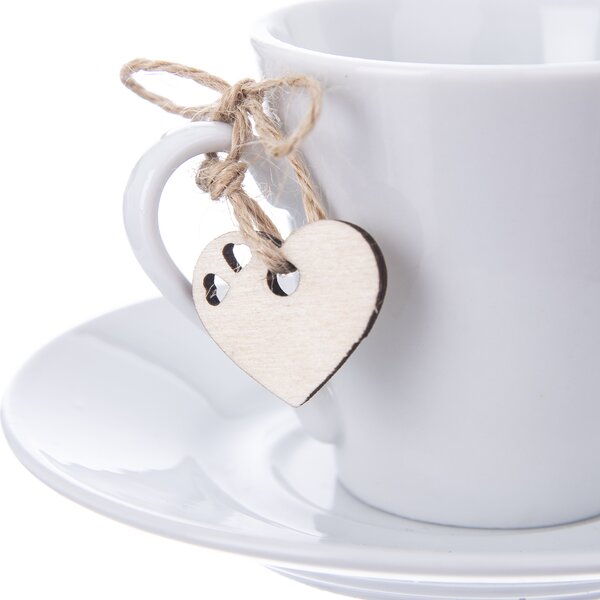 Hrnek s podšálkem 0,09l + visačka srdíčko