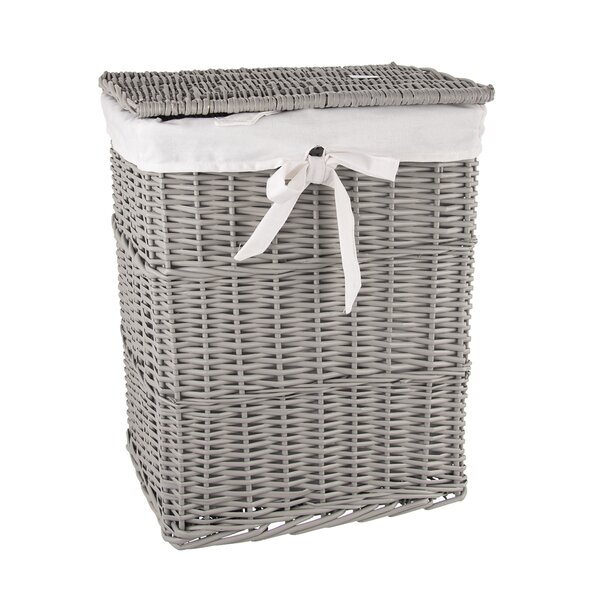 Prádelní koš s víkem šedý