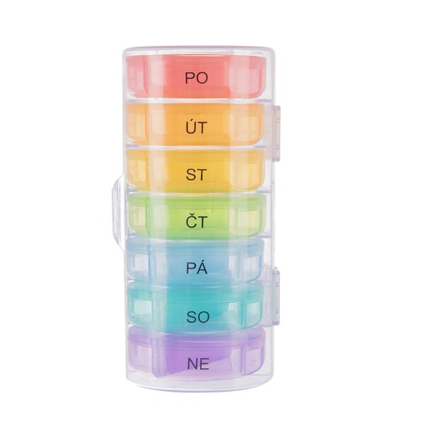 Organizér na léky týdenní 2 sekce s obalem