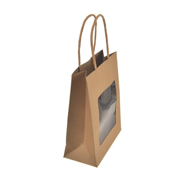 Dárková taška s průhledem NATURE 14x7x18 cm 