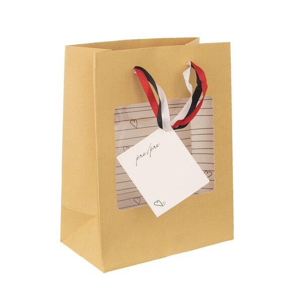 Dárková taška SRDÍČKA 18x10x23 cm 