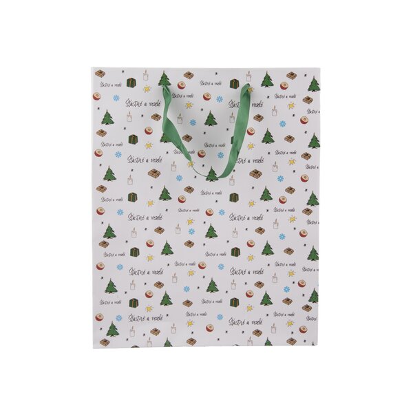 Dárková taška Šťastné a veselé 26x12x32 cm