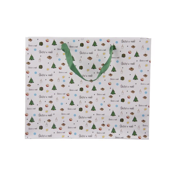 Dárková taška Šťastné a veselé 32x12x26 cm