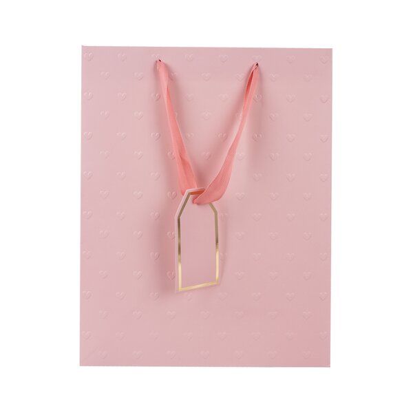 Dárková taška vytlačovaná srdíčka 26x12x32 cm