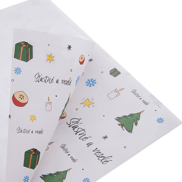 Vánoční balicí papír Šťastné a veselé 200x70 cm