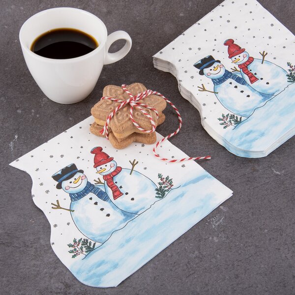 Servírovací ubrousky SNĚHULÁK vykrojené