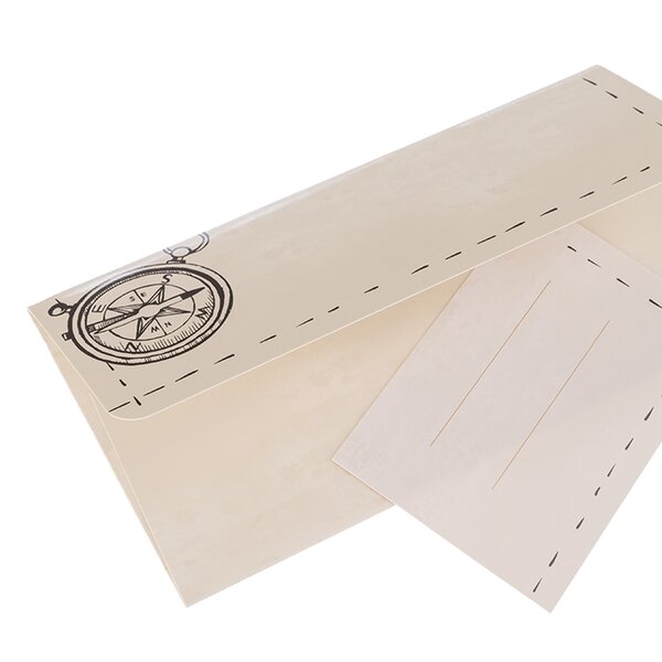 Papírová obálka kompas s vloženou kartičkou
