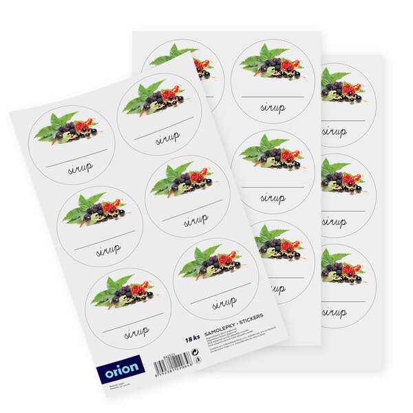 Samolepky na láhve sirup