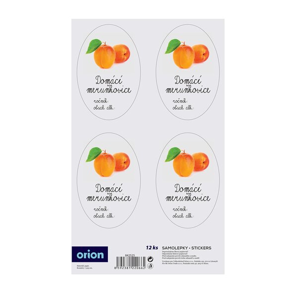 Samolepky na láhve Domácí meruňkovice