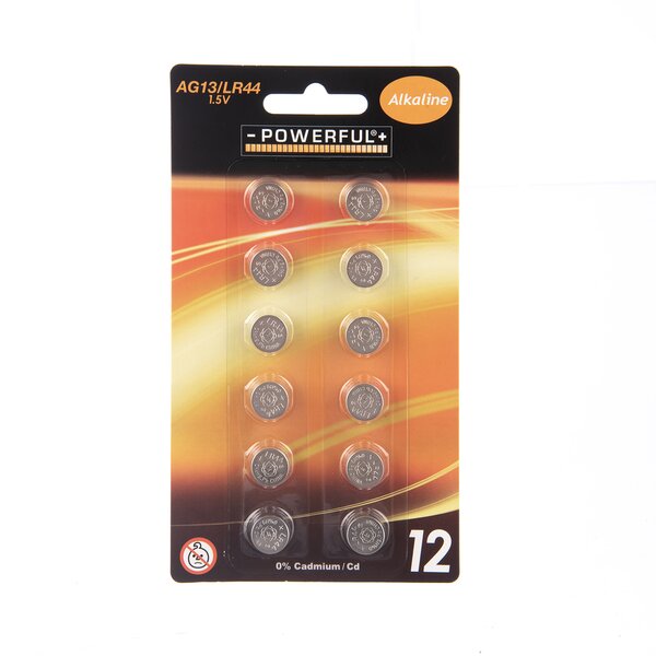 Baterie knoflíková LR44 12 ks 