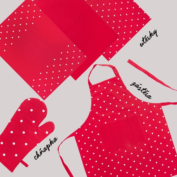 Kuchyňská zástěra TEČKA