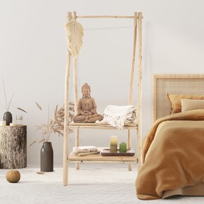 Dřevěný stojan se 2 policemi 71x50x158 cm