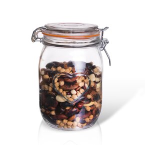 Dóza s klipovým uzávěrem Bela 1 l srdce 