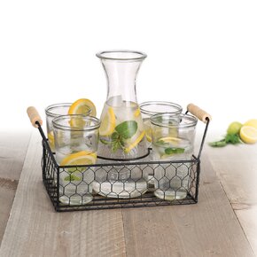 Karafa se 4 sklenicemi se stojanem