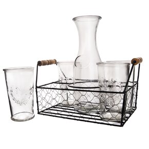 Karafa se 4 sklenicemi se stojanem