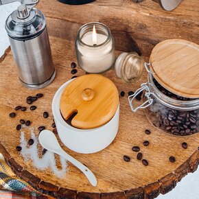 Cukřenka se lžičkou WHITELINE pr. 9,5 cm