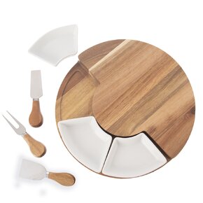 Krájecí prkénko s kráječi na sýr a miskami pr. 28 cm