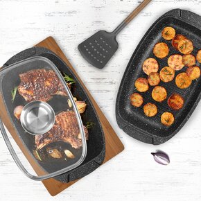 Pekáč GRANDE Aroma s poklopem oboustranný 39x22 cm