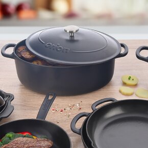 Pekáč s poklopem LITINA SMALT 42x27 cm