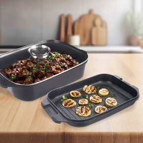 Pekáč GRANDE Aroma s poklopem oboustranný 41x26x15 cm